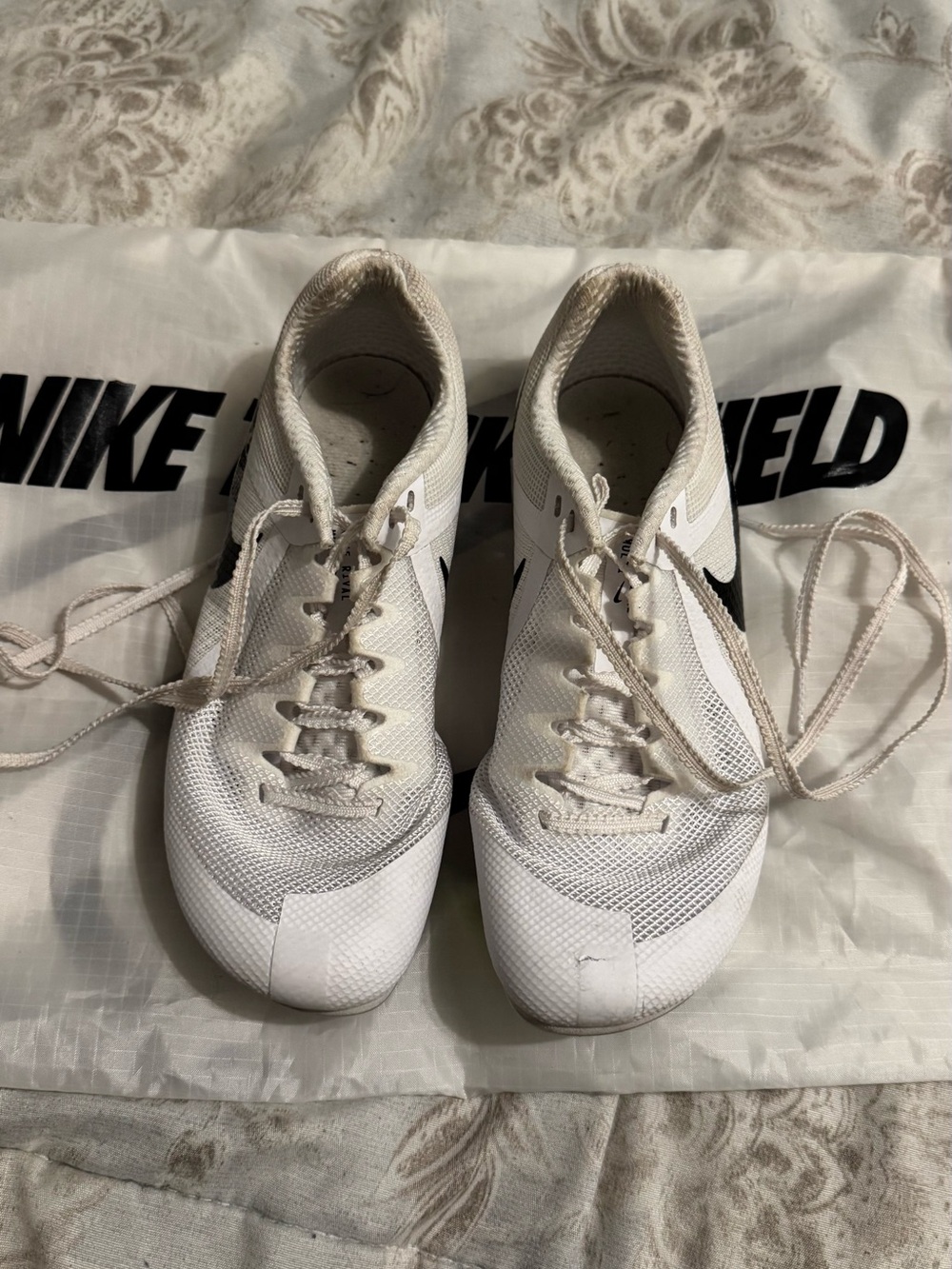 Nike White and Black Track Spikes